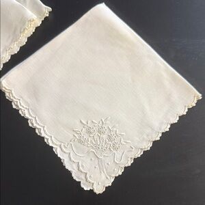 Elegant Cream Lace-Trimmed Napkin